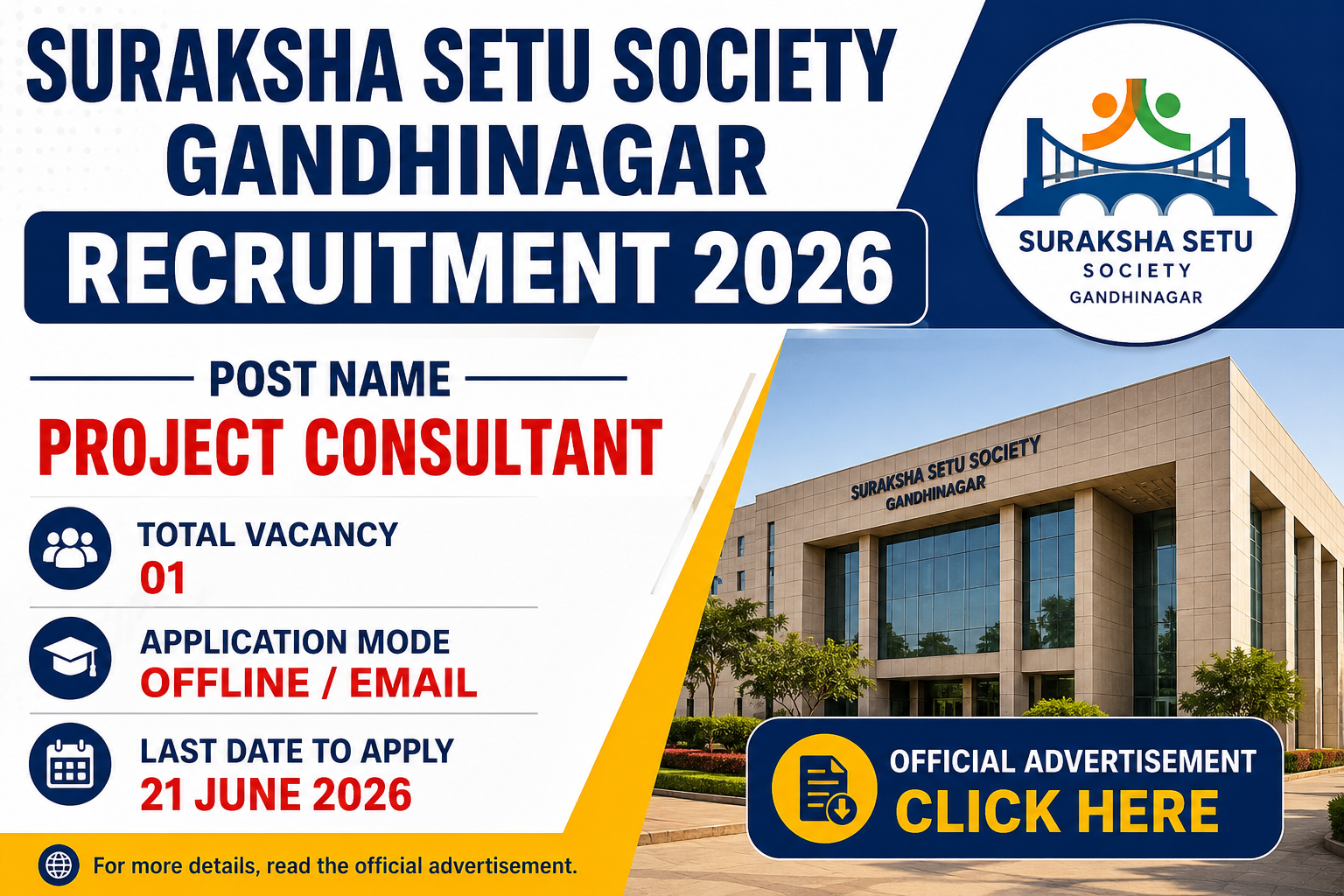 Suraksha Setu Society Gandhinagar Recruitment 2026