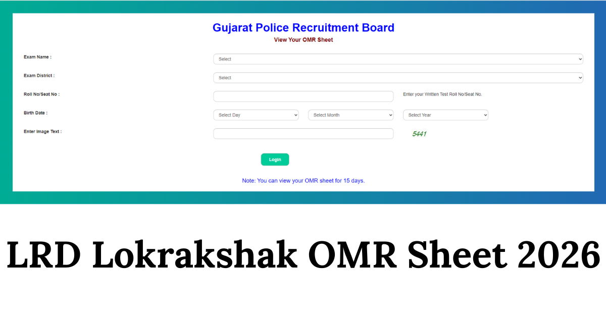 LRD Lokrakshak OMR Sheet 2026
